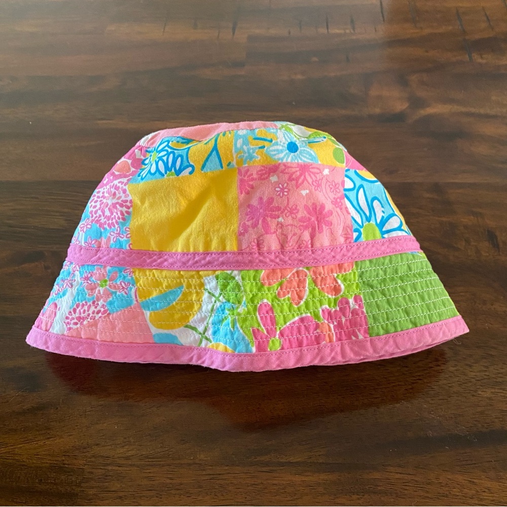 Lilly Pulitzer Pink and Yellow Kids Patchwork Hat